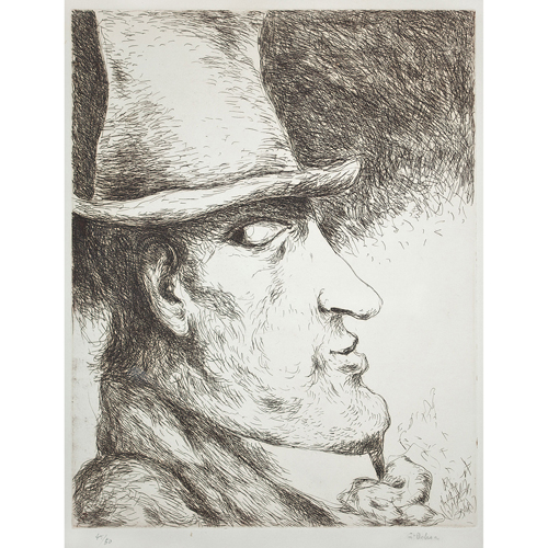Sub.:5 - Lote: 8 - LUIS GARCÍA OCHOA (San Sebastián, 1920) Cabeza con chistera.