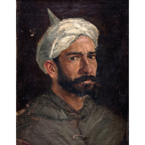Sub.:5 - Lote: 52 - ESCUELA ESPAÑOLA, S.XIX Retrato de árabe