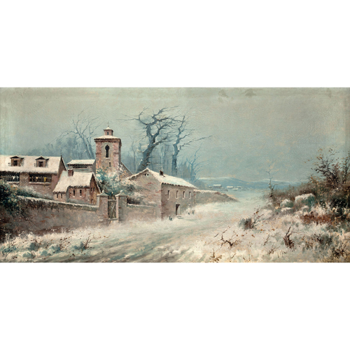 Sub.:5 - Lote: 44 - EMILE QUENTIN LEÓN BRIN (Francia, 1863-?) Paisaje nevado