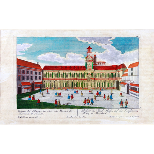 Sub.:5 - Lote: 19 - Vista del Palacio de Justicia en la Plaza Mercanti de Milán.