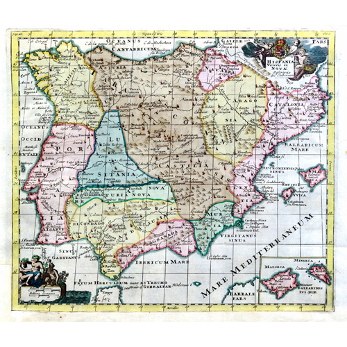 Sub.:5 - Lote: 56 - PHILIPP CLUVER (1580 - 1622) Hispaniae Veteris et Novae Descriptio. Amsterdam ca. 1697.
