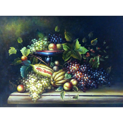 Sub.:6 - Lote: 52 - ESCUELA ESPAÑOLA, S. XX Bodegón con uvas