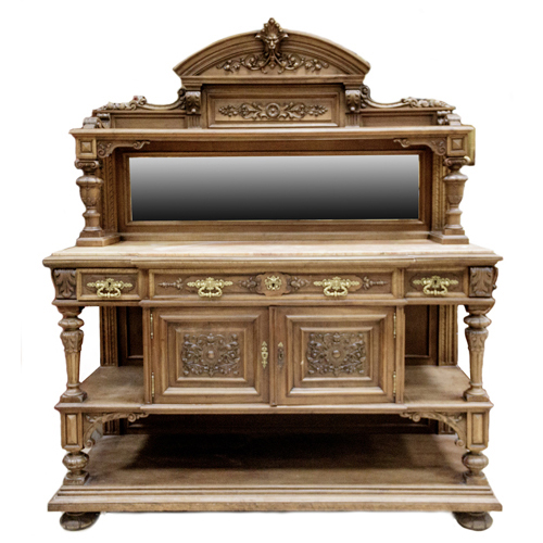Sub.:6 - Lote: 282 - Aparador en madera de nogal y mármol, ca.1900
