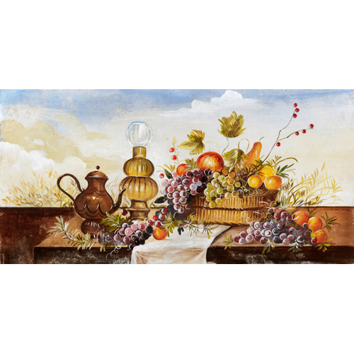 Sub.:6 - Lote: 41 - Bodegón de frutas en el dintel.