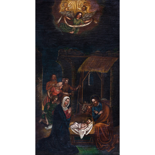 Sub.:6 - Lote: 56 - ESCUELA ESPAÑOLA, S.XIX Adoración de los Reyes Magos