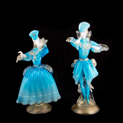 Sub.:6 - Lote: 248 - Personajes de carnaval en cristal de murano.
