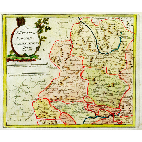 Sub.:6 - Lote: 25 - FRANZ J.J. REILLY (1766-1820); A. FRIEDRICH BÜSCHING, (1724-1793) REINO DE NAVARRA, PARTE NOROESTE. DES KÖNIGREICHS NAVARRA NORDWESTLICHER THEIL. Viena, 1789