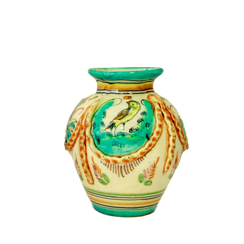 Sub.:6 - Lote: 250 - Orza en cerámica de Talavera. Decorada con motivos trenzados y zoomorfos.