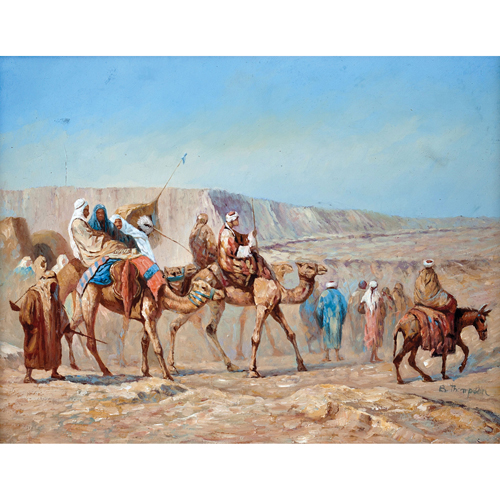 Sub.:8 - Lote: 53 - ESCUELA ORIENTALISTA S.XX Árabes en camellos