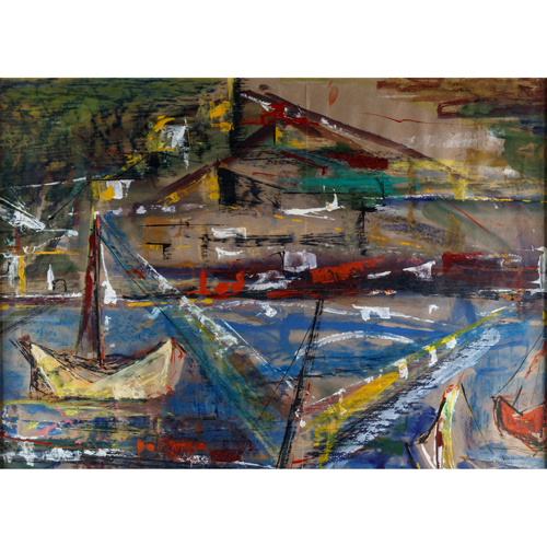 Sub.:8 - Lote: 44 - SALVADOR VICTORIA (Rubielos de Mora, Teruel 1928 - Alcalá de Henares, 1994) Abstracción marina