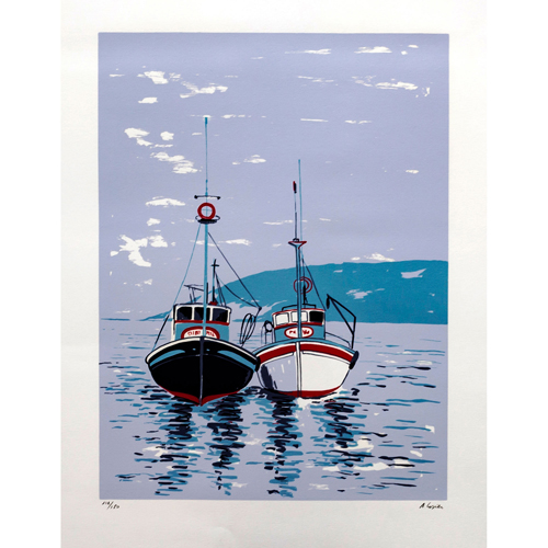 Sub.:8 - Lote: 6 - ÁNGEL LÓPEZ (S. XX) Barcos en el puerto del Son