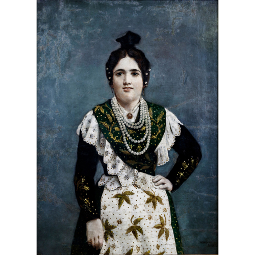 Sub.:8 - Lote: 52 - MARIANO BARBASÁN (Zaragoza, 1864 - 1924) Retrato de Dama