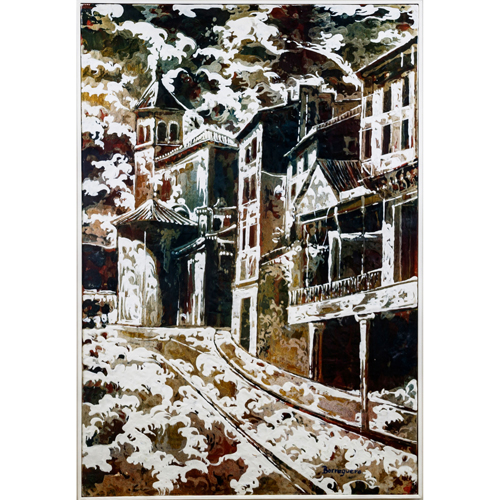 Sub.:8 - Lote: 46 - JULIÁN LÓPEZ BORREGUERO (Segovia, 1937) Paisaje Urbano